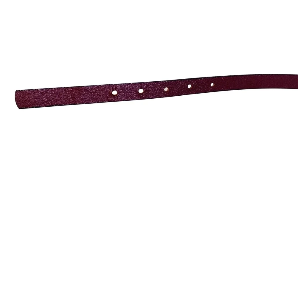 Etienne Aigner Western‎ Leather Belt Womens XS 26-29 in Horseshoe Burgundy